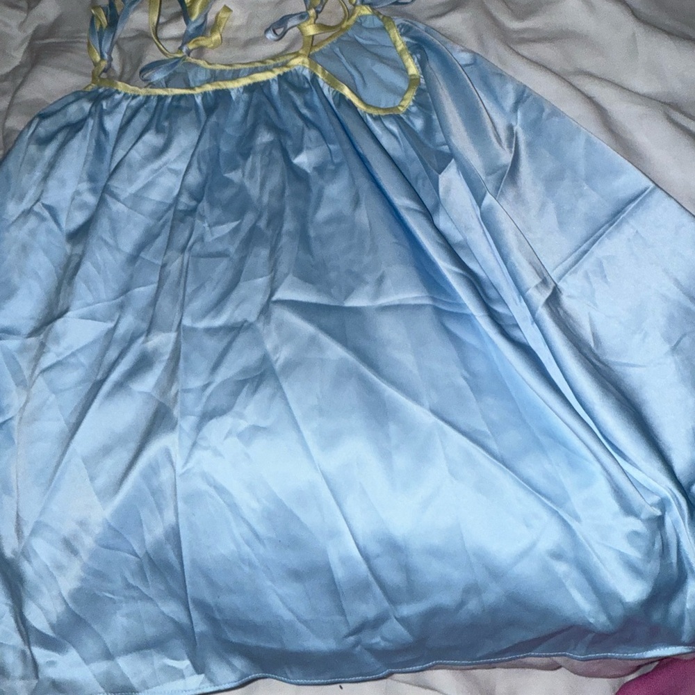 For Love & Lemons Pastel Yellow and Light Blue Mini Dress - Picture 6 of 11